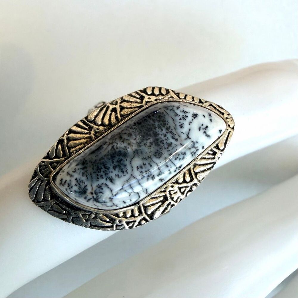 Dendritic Agate Statement Ring - image 2
